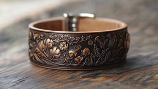 复古雕花皮革腕带