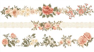 复古花卉蕾丝装饰花边