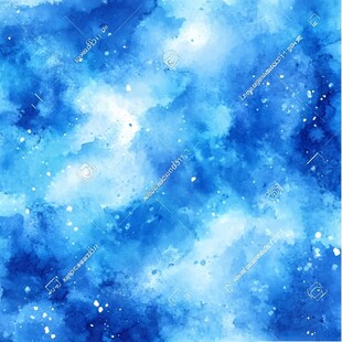 梦幻蓝色水彩星空背景