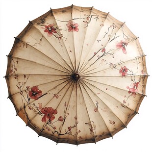 古典花卉图案油纸伞