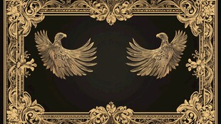 双鹰金饰框 奢华艺术风