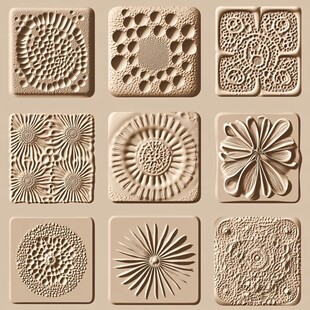 立体浮雕花纹图案集合