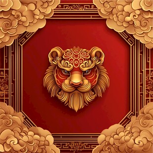 金虎贺岁 中式祥瑞图腾