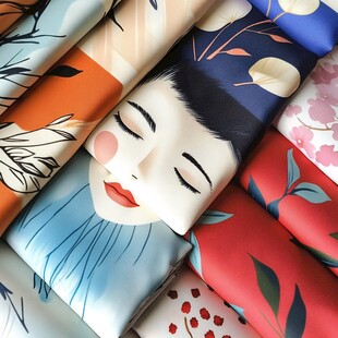 多彩印花布料 艺术感十足