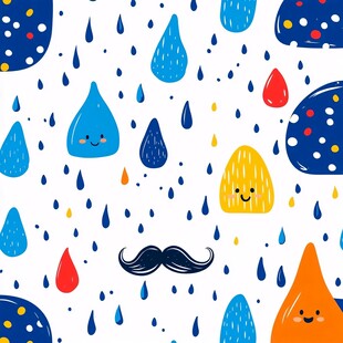 可爱雨滴图案背景设计