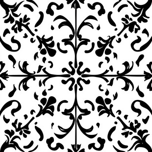 黑白复古花纹图案设计