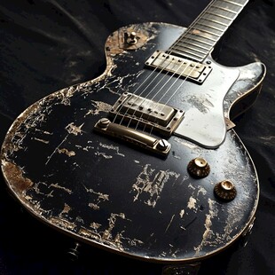 复古风破旧电吉他特写