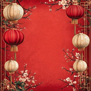 喜庆中式红灯笼背景图