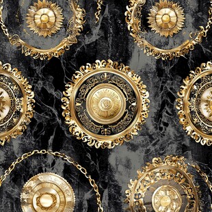 黑金奢华圆形图案装饰纹理