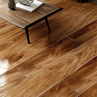 木纹瓷砖铺设的温馨地面