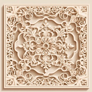 中式木雕花纹精美装饰图案