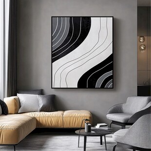 现代简约客厅黑白抽象挂画