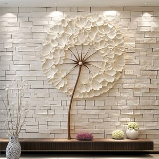 墙面蒲公英立体装饰摆件