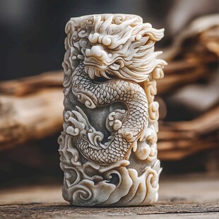玉雕盘龙柱 精湛工艺之美