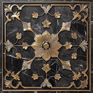 黑金雕花瓷砖图案设计精美