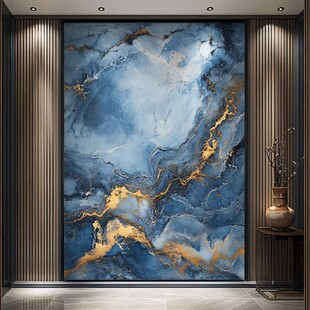 蓝金大理石纹理艺术背景墙