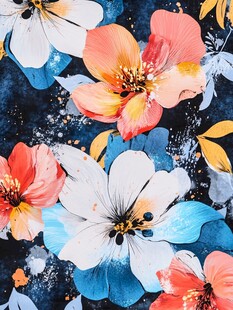 绚丽花卉图案的梦幻艺术风