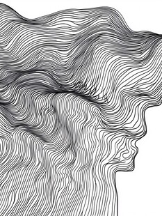 线条勾勒的抽象人脸轮廓