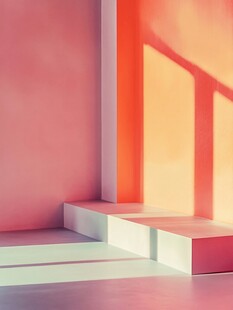 暖色调室内光影几何空间