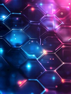 幻彩六边形科技背景图案