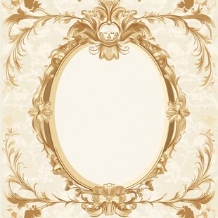 欧式古典金色椭圆装饰边框