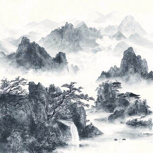 水墨山水间的静谧景致