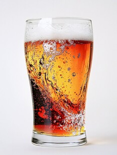 满溢泡沫的金黄啤酒杯