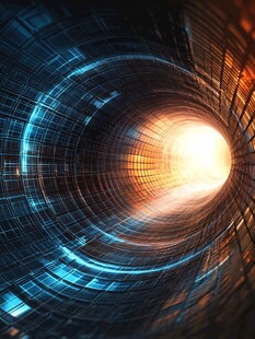 科技感未来时空隧道图景