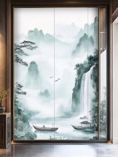 中式山水意境玄关装饰画