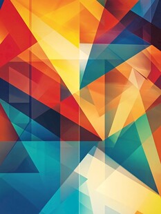 多彩几何拼接抽象背景图