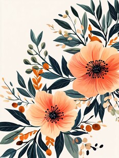花卉植物装饰插画设计