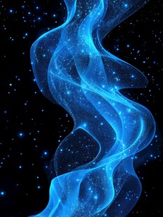 梦幻蓝色星云流动特效图