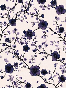 紫色花卉树枝图案背景