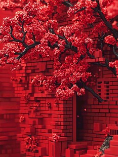 红墙繁花 积木构筑的美景