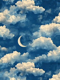 月夜云景梦幻天空画面