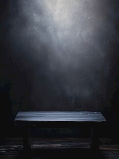 暗光下的孤独木质长凳