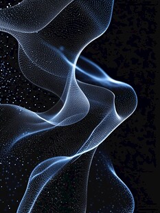 梦幻蓝色粒子动感线条图