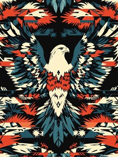 鹰图腾民族风图案设计