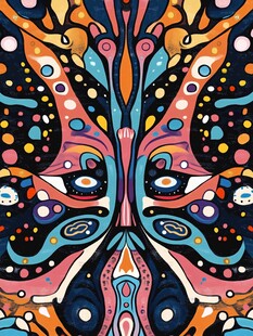 奇幻多彩对称抽象艺术图案