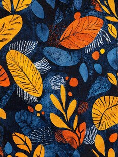 秋日树叶抽象风图案设计