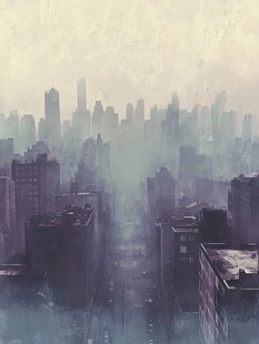 雾中都市景象