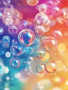 梦幻多彩泡泡背景图