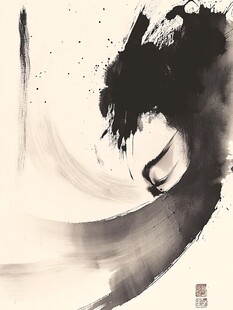 水墨狂浪图