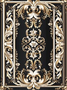 奢华黑金巴洛克风装饰图案