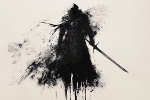 黑衣剑士 神秘的暗黑剪影