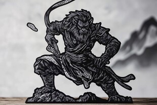 黑悟空立体剪纸造型