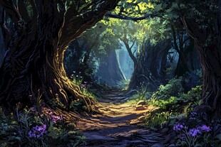 梦幻幽径森林奇幻景象