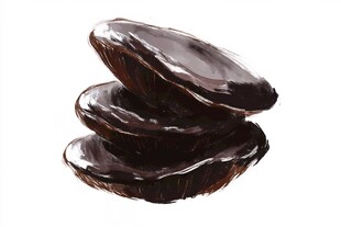 堆叠的美味巧克力薄片