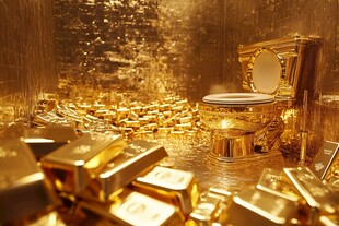 金室中的奢华金马桶