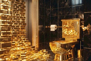 奢华金饰打造的独特卫生间